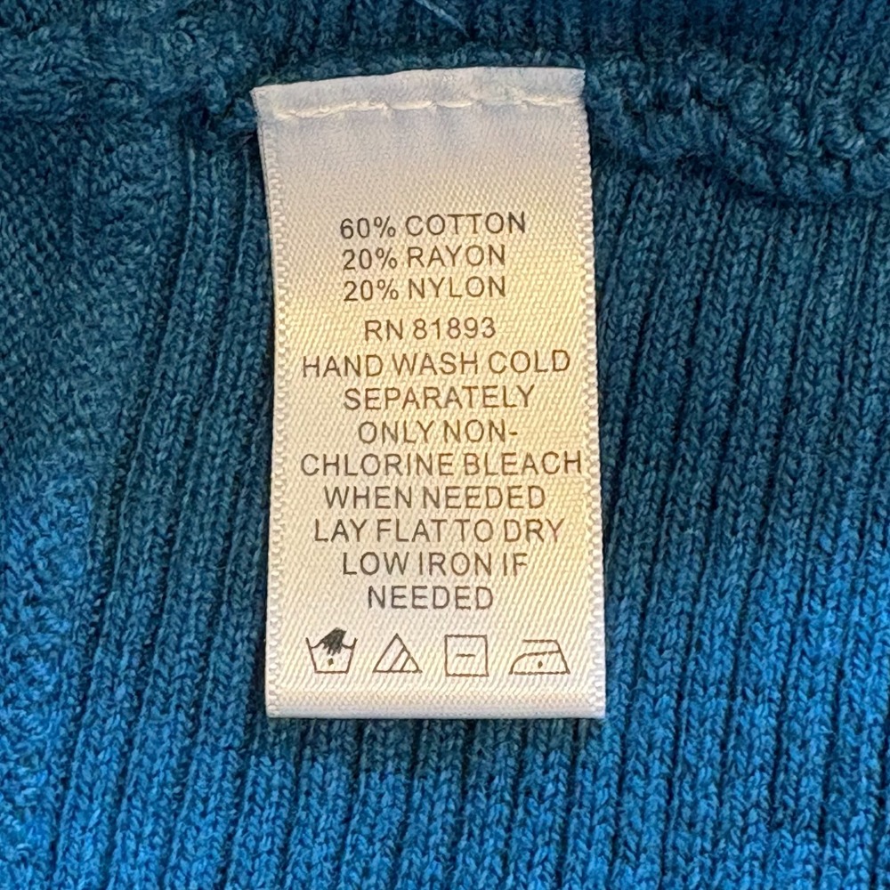 Liz Claiborne Women's Open Cardigan Teal Blue Size Small - Picture 4 of 4